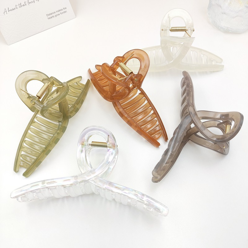 กิ๊บหนีบผมแฟชั่น สไตล์เกาหลี กิ๊บหนีบผมสีเอิร์ธโทน แบบเกลียว ขนาดใหญ่ 11 cm ++พร้อมส่งจากไทย++ - รูปที่ 2