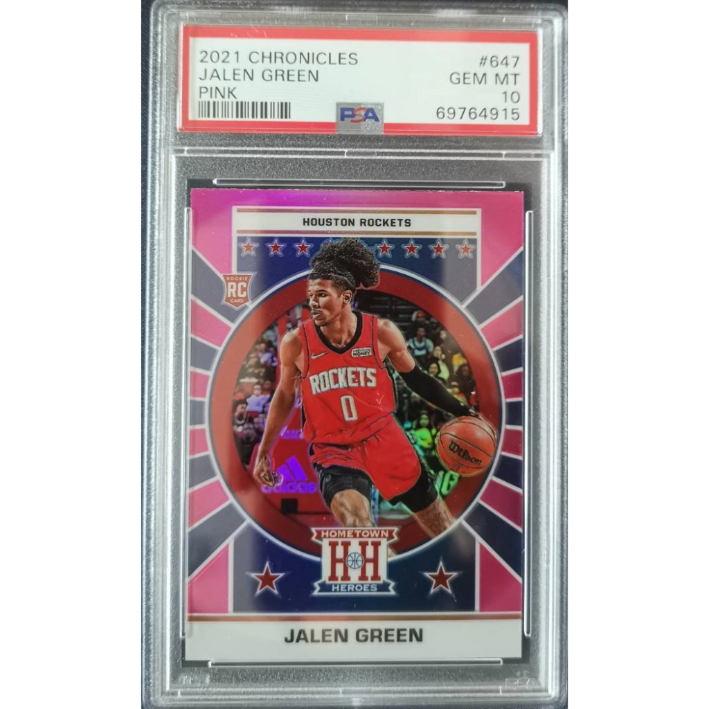 [Panini] 2021-22 Panini Chronicles Jalen Green Home Town Heroes Pink PSA10 (POP 2!)