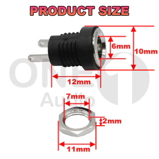 OneAudio แจ็ค dc ตัว เมีย DC022B 8mm 5.5*2.1 mm dc jack ตัวเมีย รูชาร์จdc ซ็อกเก็ตdc แจ็ค dc แจ๊กต่อสายไฟdc dcตัวเมีย