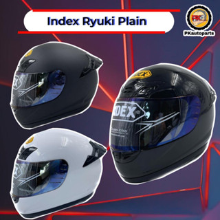 (PKNMY6 : ลด65บาท)หมวกกันน็อคเต็มใบ INDEX RYUKI PLAIN ถอดซักได้ หมวกไซส์ L ป้ายเหลือง