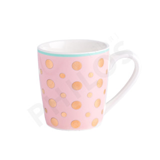 Miss etoile Mug ceramic w/handle candy dots rose : CM211 | แก้วเซรามิคสำหรับใส่เครื่องดื่ม ลายจุดสีทองสวยๆน่ารักๆ