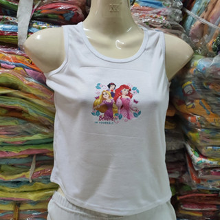 แพค 2 ตัว Disney Princess เสื้อกล้าม เจ้าหญิง ดิสนีย์ เด็กหญิง 4-8 ปี Size M-L-XL-XXL สินค้าลิขสิทธิ์ ทับใน ซับใน