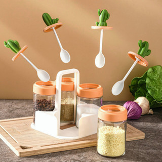 Cute seasoning bottle, large capacity, with spoon