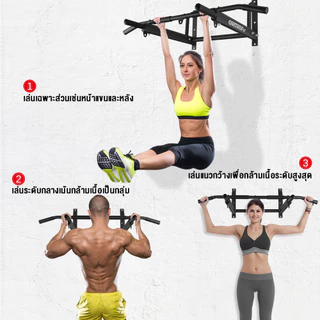 OneTwoFit บาร์โหนติดผนัง หรือกําแพง สำหรับติดถาวร Wall Pull Up Bar อุปกรณ์ฟิตเนส ยืดตัว บริหารหน้าท้อง บาร์ดึงข้อ และวิด