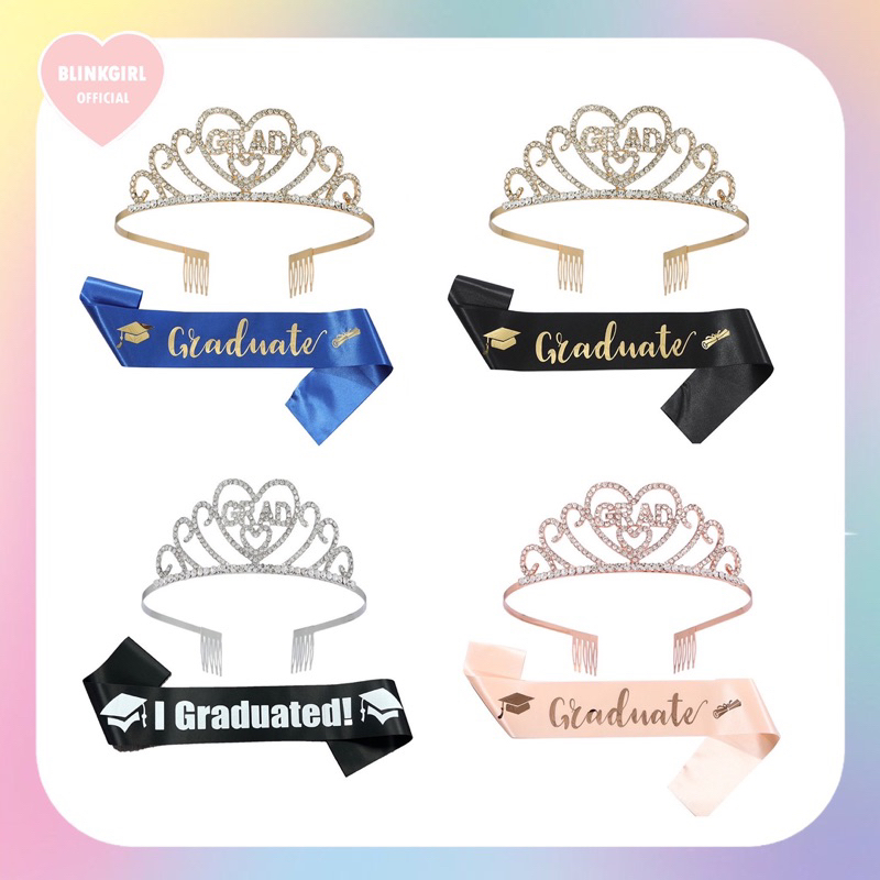 blinkgirl พร้อมส่ง มงกุฏ+สายสะพาย Congratulations ปัจฉิม รับปริญญา#สายสะพายนักเรียน #สายสะพายปัจฉิม