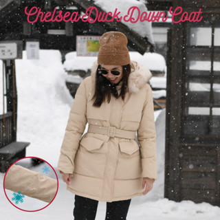 เสื้อโค้ทขนเป็ด น้ำหนักเบา กันหิมะ มีเข็มขัดช่วงเอวด้วยนะคะ Chelsea Duck Down Coat