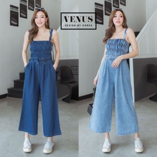 Jeans Jumpsuit จั๊มสูทผ้ายีนเนื้อดี ช่วงอกแต่งจั๊ม ด้านหลังแต่งซิปยาวอย่างดีนะคะ