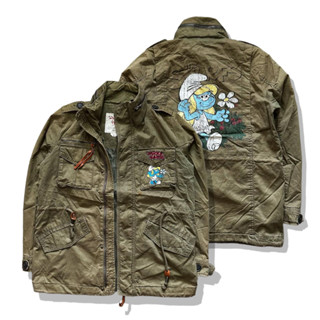 WHOLE HAUSS X Smurfette Hooded Military Jacket รอบอก 41”