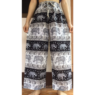 กางเกงขายาวผู้หญิงแฟชั่น กางเกงลายช้าง กางเกงขากว้าง กางเกงสาวอวบ Elephant Pants/Harem pants/Thailand Pants/Yoga pants