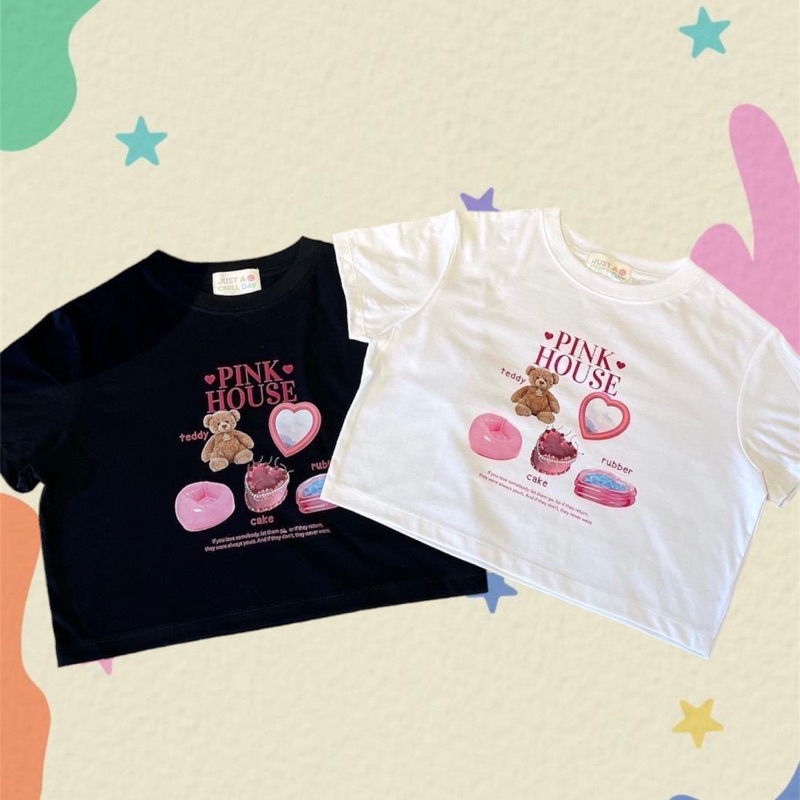 พร้อมส่ง Crop top เสื้อครอป ครอปน่ารัก มินิมอล Justchill