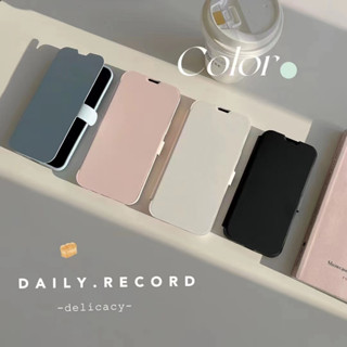 เคสโทรศัพท์มือถือ แบบฝาพับ สีพื้น แฟชั่น สําหรับ iPhone14 plus14 Pro max 13 12 11 Pro max