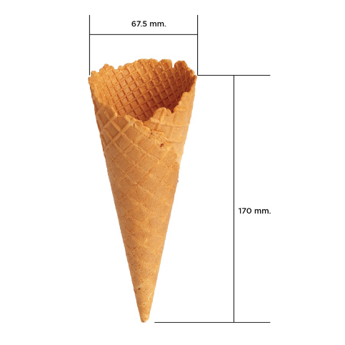 วาฟเฟิลโคนใหญ่/กลาง( L_90 ชิ้น/กล่อง, 10 ชิ้น/แถวx9/M_108 ชิ้น/กล่อง 12 ชิ้น/แถวx9) ตรามิสเตอร์โคน บรรจุในกล่องกันกระแทก - รูปที่ 2