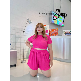 🔥Plussize🔥ชุดเซทเสื้อ+กางเกงคนอ้วน🔥 M อกหน้าผ้า 40 ยืดถึง 50    L อกหน้าผ้า 46 ยืดถึง 56    กางเกงFreesize เอว 26-60