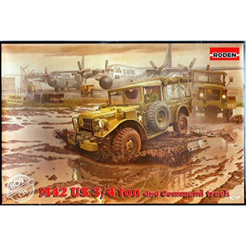 โมเดลรถจี๊ป RODEN 1/35 RO809 M-42 US3/4 TON 4X4 COMMAND TRUCK