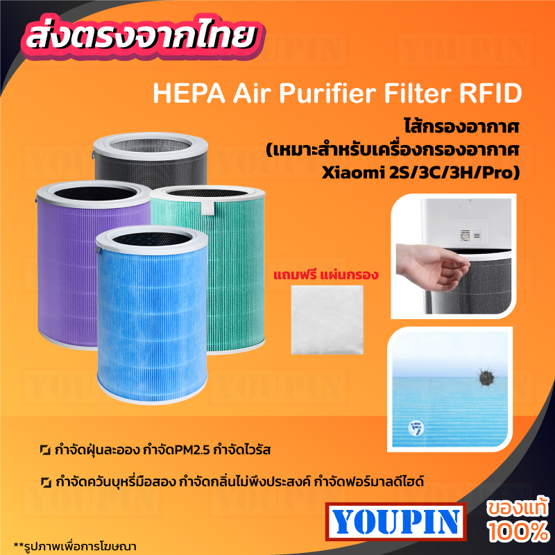 (มี RFID) Xiaomi Mi Air Purifier Filter ไส้กรองอากาศ xiaomi รุ่น 2S , 2C , 2H , Pro , 3C , 3H