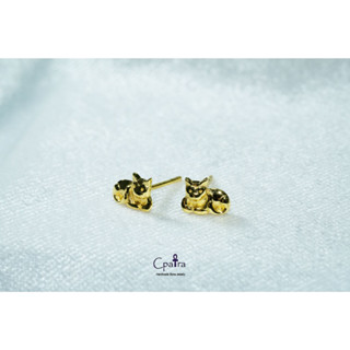 Cat earring minimal style sterling silver 925 ต่างหูแมวปักก้านเงินแท้ 925 สไตล์มินิมอล