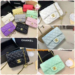 กระเป๋าหนัง CH Mini Bag มีให้เลือก 9 สี กระเป๋าแฟชั่น กระเป๋าโซ่ ขนาดเล็ก ทรงกล่อง งานสวย กระเป๋าสะพายไหล่ สะพายข้าง