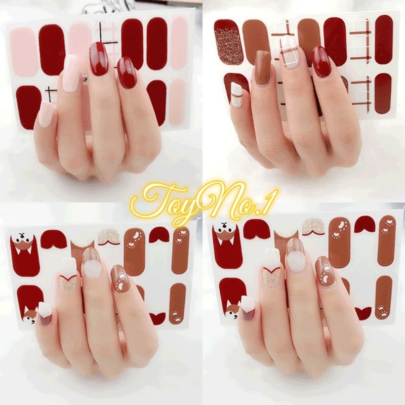 ToyNo.1 พร้อมส่ง "LTM" สติ๊กเกอร์เล็บติดเล็บ ลายน่ารัก ไล่สีมีหลายลาย1แผ่น