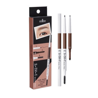 (OD741) ดินสอตกแต่งคิ้ว โอดีบีโอ Odbo 2-IN-1 Brow Item 0.3g