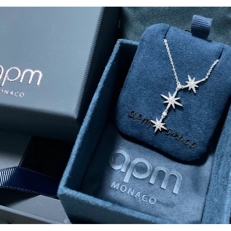 จี้สร้อยคอเพชรคริสตัลโมเสคสีขาวเงิน 925 Apm Monaco S dcanns.th ThaiPick