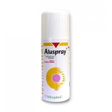 Aluspray สเปรย์เคลือบแผล กันน้ำเข้าแผล สำหรับ โค แพะ แกะ กระบือ สุนัข 127 ml