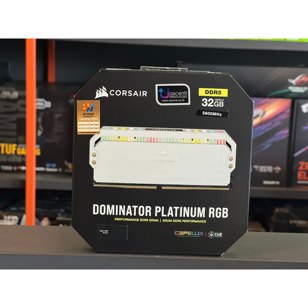 แรม Dominator 32GB Bus 5600 DDR5 สีขาว (RAM CORSAIR DOMINATOR PLATINUM RGB 32GB (2 x 16GB) DDR5 5600MHz