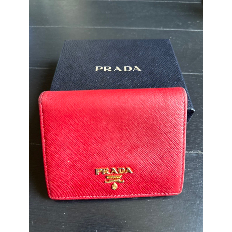 กระเป๋าตังค์ PRADA มือสอง ของแท้100% ส่งEMS ฟรี USED PRADA WALLET