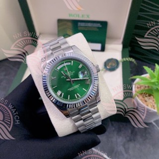 นาฬิกาข้อมือ ROleX day date ขนาด 40mm olive green ตัวเลขโรมัน