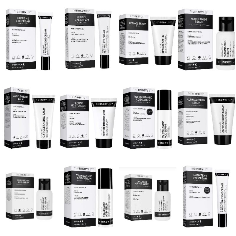 พร้อมส่ง THE INKEY LIST ทุกตัว Niacinamide Caffeine Retinol Oat Balm Q10 Collagen Peptide Vitamin C 