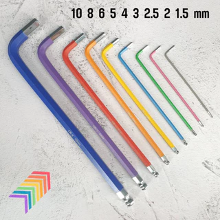 ประแจแอล ชุดหกเหลี่ยม สี หัวบอล // หัวท็อกซ์ ตัวยาวพิเศษ 9 ตัวชุด