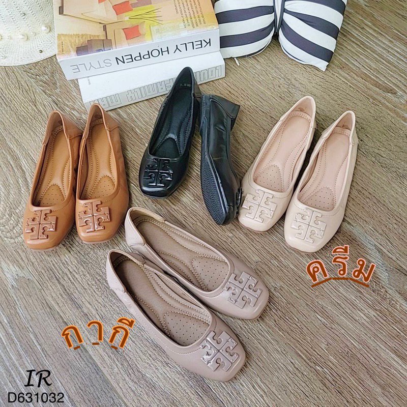 *แชตถามก่อนสั่ง#631032คัทชูสวมปิดส้นทอรี่Tory Burch