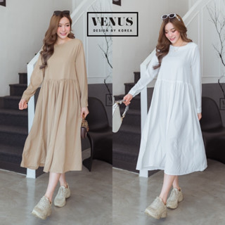 🌈🌿🌸🌺🌼🧡🤎🇰🇷Cotton Long Sleeve Maxi Dress