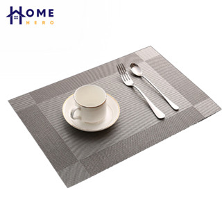 HomeHero แผ่นรองจาน PVC กันลื่น กันเปื้อน กันน้ำ ฉีดขาดยาก ที่รองแก้ว PVC Placemat for Dining