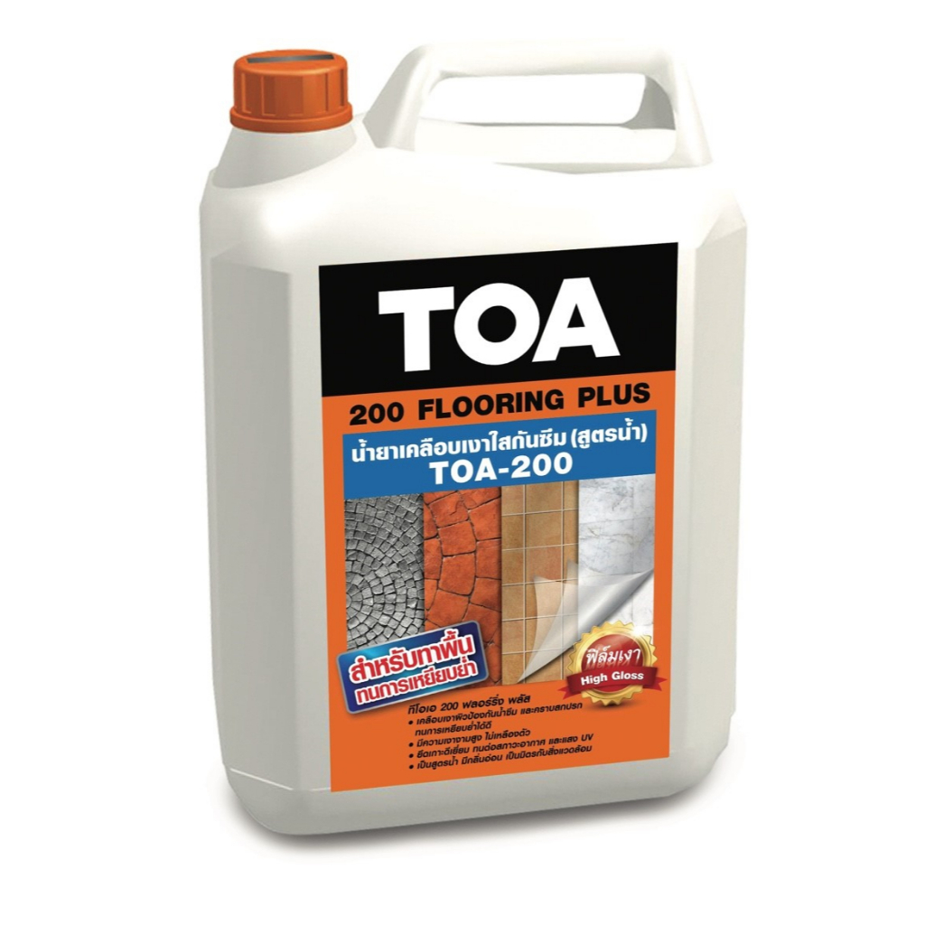 TOA น้ำยาเคลือบเงาใสกันซึม (สูตรน้ำ) TOA รุ่น TOA-200 ขนาด 5 ลิตร สีใส