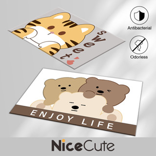 Nice Cute พรมเช็ดเท้า ขนนุ่ม ลายน่ารัก มีกันลื่น ซับน้ำได้ดี