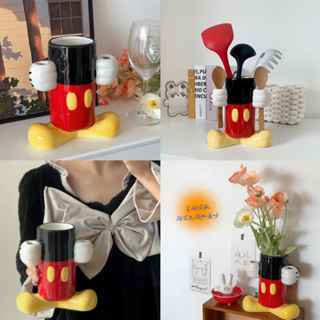 พร้อมส่ง🌈 ที่ใส่ช้อนส้อม Mickey ที่จัดเก็บอุปกรณ์ในครัว ที่เก็บเครื่องใช้ในครัว ที่เก็บของ เซรามิค ceramic มิกกี้