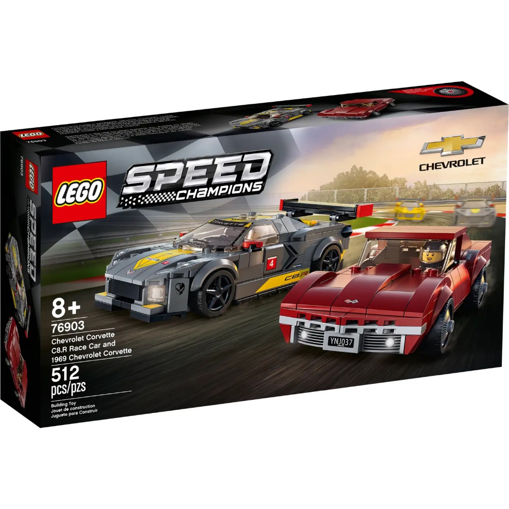LEGO® 76903 Speed Champions Chevrolet Corvette C8.R Race Car and 1969 Chevrolet Corvette  : เลโก้ใหม