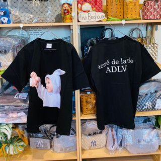 💗พร้อมส่ง เสื้อหน้าเด็ก ADLV BABY FACE SHORT SLEEVE T-SHIRT BLACK RABBIT🐇