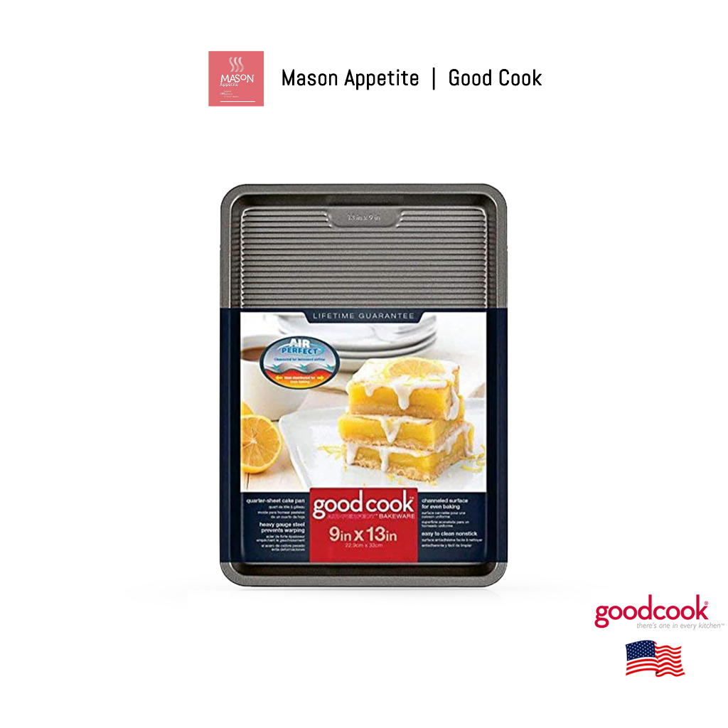 04170 GoodCook AirPerfect Nonstick Quarter-Sheet Cake Pan 13 x 9" Gray ถาดอบเคลือบกันติด สีเทา กู๊ดค