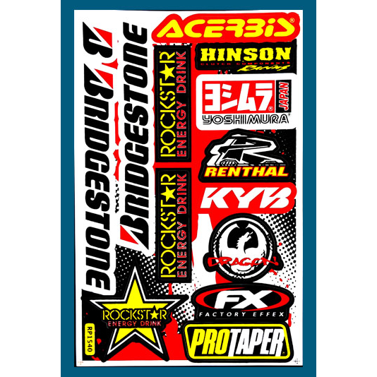 สติกเกอร์แต่งรถ KYB Bridgestone Red Bull (สีดำ) สำหรับรถมอเตอร์ไซค์ รถซิ่ง ติดรถยนต์ ติดหมวกกันน็อค โลโก้ Sticker ยอดฮิต