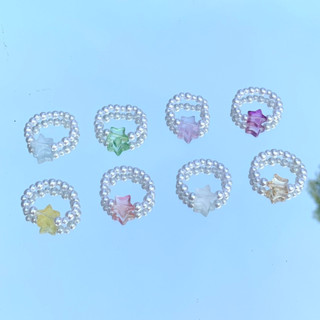 พร้อมส่ง⭐️ แหวนไข่มุกจี้ดาว ดาวมีความระยิบระยับ💫✨