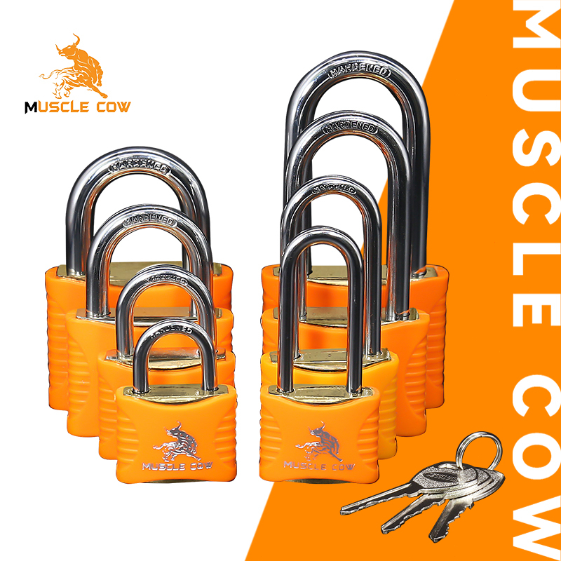MUSCLE COW กุญแจเคลือบยาง กุญแจกันน้ำ กันสนิม 2 แบบ ขนาด 37mm 44mm 55mm 65mm