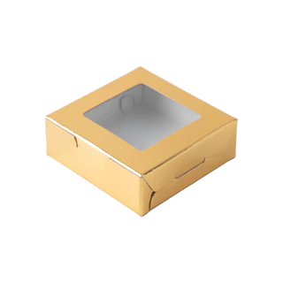 Quickpack - กล่องแข็งแรงพิเศษ บราวนี่ 1 ชิ้น/สบู่ (XS) ขนาด 8.2x8.2x3 cm – 10 กล่อง แบบหน้าต่าง/ทึบ 6 สี