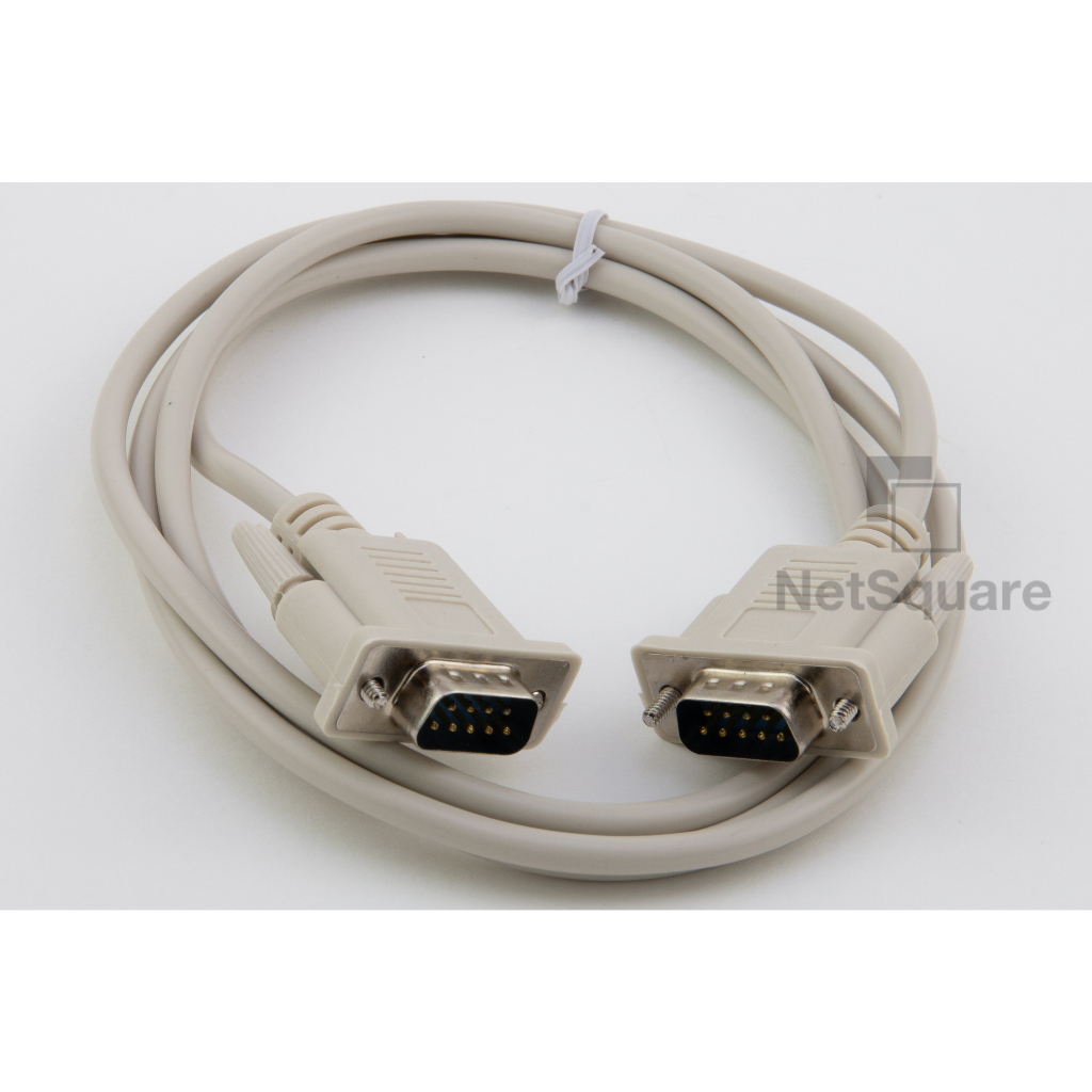 Serial RS232 Male to Male Cable 9-Pin DB9 1.5m สาย COM ชนิด Straight-Through และ Crossover