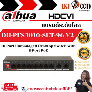 DAHUA POE SWITCHING 8-Port (Unmanaged) รุ่น AI-DH-PFS3009-8ET-96