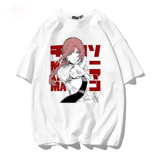 Anime เสื้อยืด Chainsaw Man - Makima T เสื้อคู่เสื้อยืด