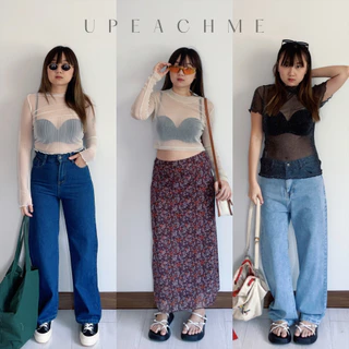 upeachme(B16,B17) Jeedjad Seatru [M-XL]เสื้อซีทรูแขนยาวความยาวเต็มตัว เสื้อตาข่ายสายฝอเซ็กซี่ แต่งกลิตเตอร์วิบวับ
