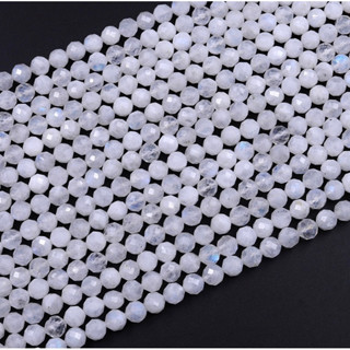 1 ST 15.5cm Long Natural Rainbow Moonstone Faceted Polished Beads 2mm-3mm/ Top High Quality Stone / Stone for Jewelry
