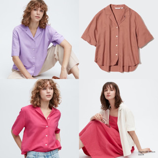 UNIQLO 💯 เชิ้ต ลินินผสม แขนสั้น open collar