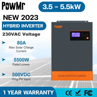 Powmr อินเวอร์เตอร์ V2 Hybrid Offgrid On OFF Inverter 3.5 - 5.5KW 6.2kw 24V 48V ไม่ต้องใช้แบตเตอรี่ ระบบโซล่าเซลล์